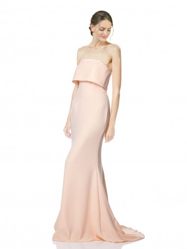 Stretch Crepe Long Strapless Mermaid Black Tie Evening Gown / Prom Dress / Bridesmaid Dress Sudbury