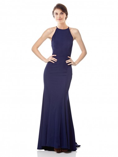 Stretch Crepe Long Halter Neck Mermaid Bridesmaid Dress / Formal Dress Sudbury