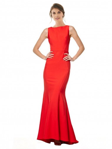 Stretch Crepe Open Back Long Halter Neck Mermaid Bridesmaid Dress / Evening Gowns Sudbury
