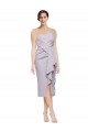 Stretch Crepe Low Back Cocktail Length Strapless Sheath High Low Evening Gown / Prom Dress / Bridesmaid Dress Sudbury