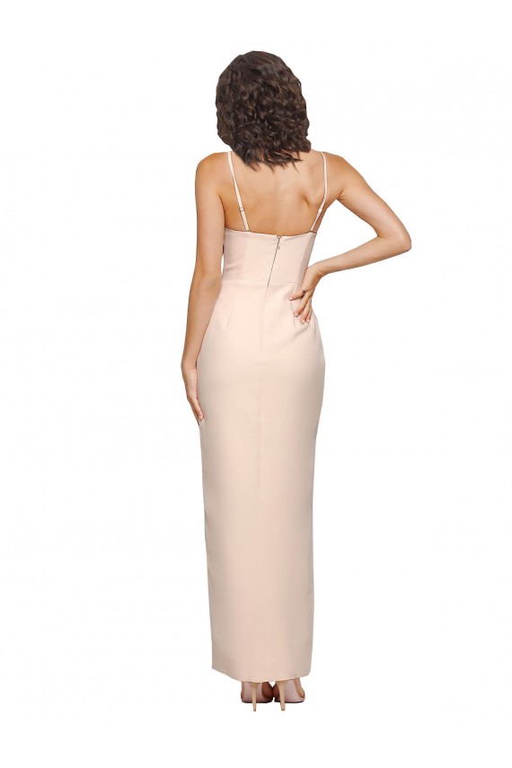 Stretch Crepe Low Back Long Strapless Sheath Semi Formal Evening Dress / Prom Dress / Bridesmaid Dress Sudbury