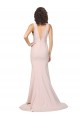 Stretch Crepe V-Back Sweep Train V-Neck Sheath Black Tie Evening Gown / Prom Dress / Bridesmaid Dress Sudbury