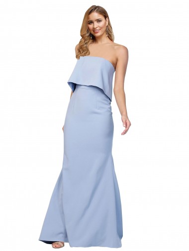 Stretch Crepe Low Back Long Strapless A-Line Formal Dress / Bridesmaid Dress Sudbury