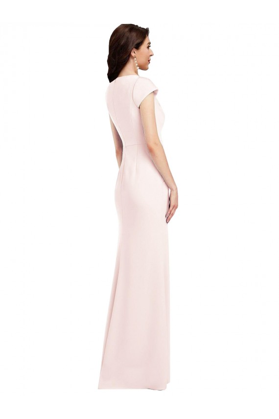 Stretch Crepe Long V-Neck A-Line Formal Evening Gown / Prom Dress / Bridesmaid Dress Sudbury