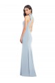 Stretch Crepe Open Back Long Bow Neck Trumpet Semi Formal Evening Dress / Prom Dress / Bridesmaid Dress Sudbury