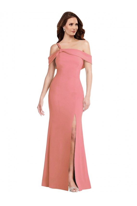Stretch Crepe Low Back Long One Shoulder Trumpet Semi Formal Evening Dress / Prom Dress / Bridesmaid Dress Sudbury