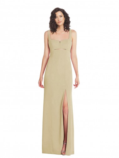 Stretch Crepe Low Back Long Square Neck Trumpet Formal Evening Gown / Prom Dress / Bridesmaid Dress Sudbury