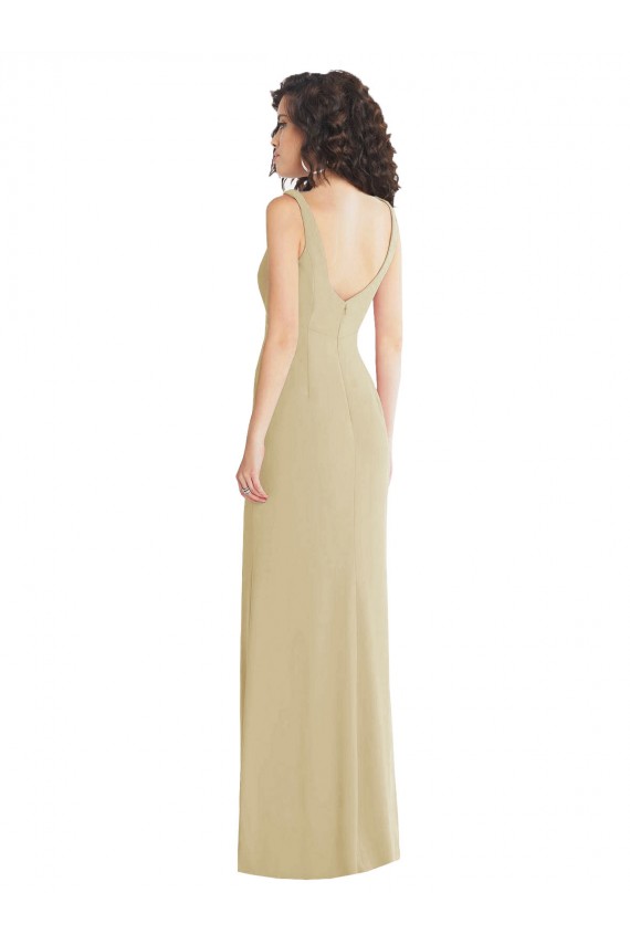 Stretch Crepe Low Back Long Square Neck Trumpet Formal Evening Gown / Prom Dress / Bridesmaid Dress Sudbury