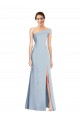 Stretch Crepe Long Off the Shoulder Light Sky Blue Trumpet Formal Evening Gown / Prom Dress / Bridesmaid Dress Sudbury