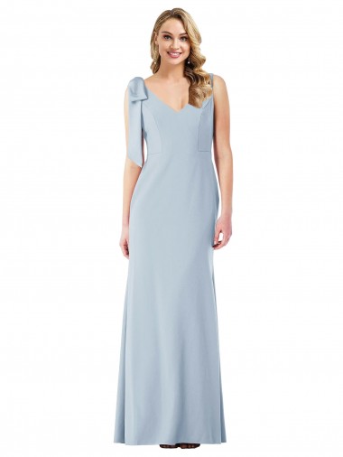 Stretch Crepe V-Back Long V-Neck Trumpet Semi Formal Evening Dress / Prom Dress / Bridesmaid Dress Sudbury