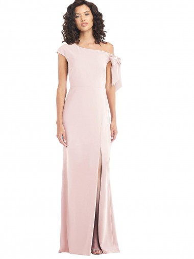 Stretch Crepe Long Off the Shoulder Pink Trumpet Formal Evening Gown / Prom Dress / Bridesmaid Dress Sudbury