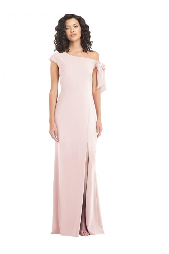 Stretch Crepe Long Off the Shoulder Pink Trumpet Formal Evening Gown / Prom Dress / Bridesmaid Dress Sudbury