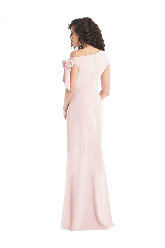 Stretch Crepe Long Off the Shoulder Pink Trumpet Formal Evening Gown / Prom Dress / Bridesmaid Dress Sudbury