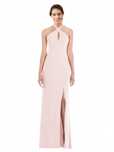 Stretch Crepe Low Back Long Halter Neck Trumpet Formal Evening Gown / Prom Dress / Bridesmaid Dress Sudbury