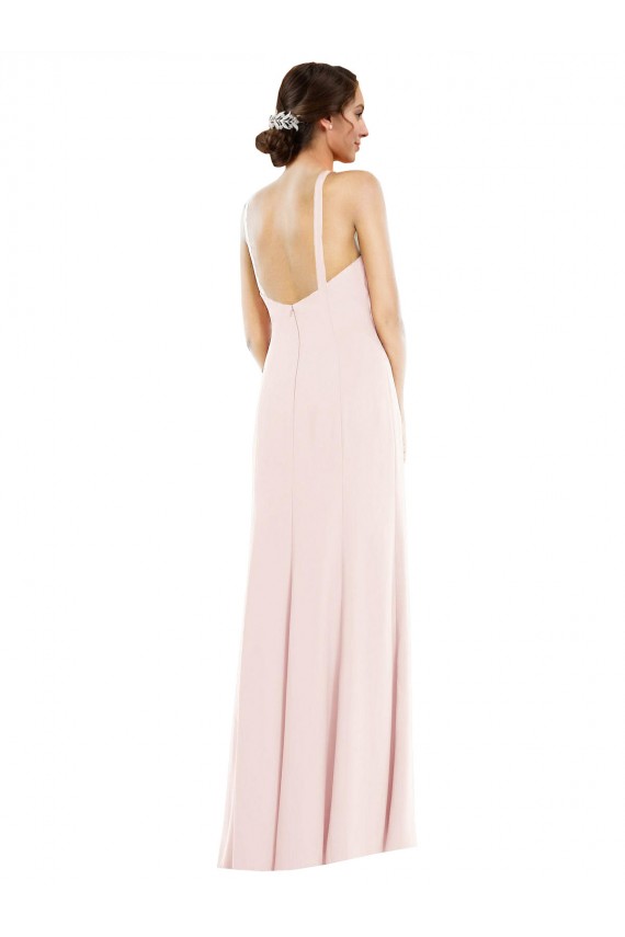 Stretch Crepe Low Back Long Halter Neck Trumpet Formal Evening Gown / Prom Dress / Bridesmaid Dress Sudbury