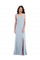 Stretch Crepe Criss Cross Back Long V-Neck Trumpet Evening Dress / Bridesmaid Dress Sudbury