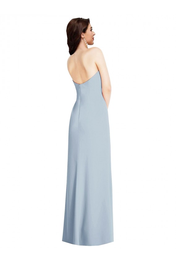 Stretch Crepe Low Back Long Strapless Light Sky Blue A-Line Formal Evening Gown / Prom Dress / Bridesmaid Dress Sudbury