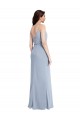 Stretch Crepe V-Back Long Spaghetti Straps Sheath Formal Evening Gown / Prom Dress / Bridesmaid Dress Sudbury