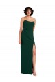 Stretch Crepe Low Back Long Scoop Neck Midnight Green Sheath Formal Evening Gown / Prom Dress / Bridesmaid Dress Sudbury