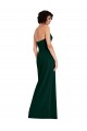 Stretch Crepe Low Back Long Scoop Neck Midnight Green Sheath Formal Evening Gown / Prom Dress / Bridesmaid Dress Sudbury