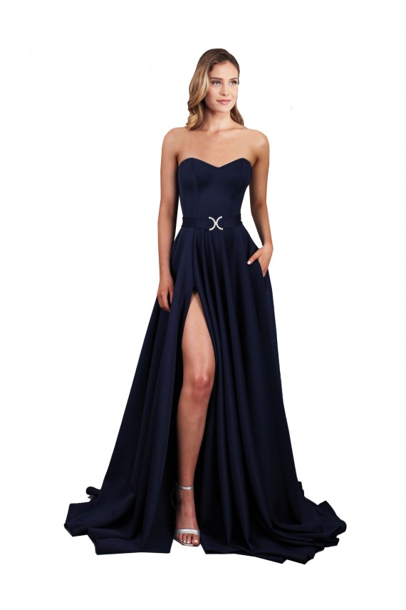 Stretch Crepe Low Back Long Sweetheart A-Line Formal Dress / Bridesmaid Dress Sudbury