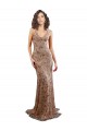 Stretch Crepe & Sequin Tulle Backless Long V-Neck Rose Gold Mermaid Formal Evening Gown / Prom Dress / Bridesmaid Dress Sudbury