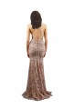 Stretch Crepe & Sequin Tulle Backless Long V-Neck Rose Gold Mermaid Formal Evening Gown / Prom Dress / Bridesmaid Dress Sudbury