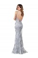 Stretch Crepe & Sequin Tulle Backless Long V-Neck Silver Mermaid Formal Evening Gown / Prom Dress / Bridesmaid Dress Sudbury