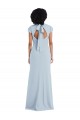 Stretch Crepe Keyhole Back Long Jewel Neck Trumpet Semi Formal Evening Dress / Bridesmaid Dress Sudbury