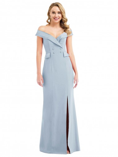 Stretch Crepe Long Off the Shoulder Trumpet Semi Formal Evening Dress / Prom Dress / Bridesmaid Dress Sudbury