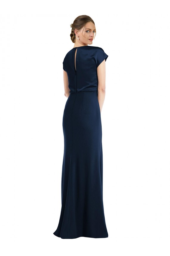 Stretch Crepe Keyhole Back Long Off the Shoulder Trumpet Formal Evening Gown / Prom Dress / Bridesmaid Dress Sudbury