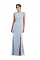 Stretch Crepe Open Back Long Halter Neck Light Sky Blue Trumpet Formal Evening Gown / Prom Dress / Bridesmaid Dress Sudbury