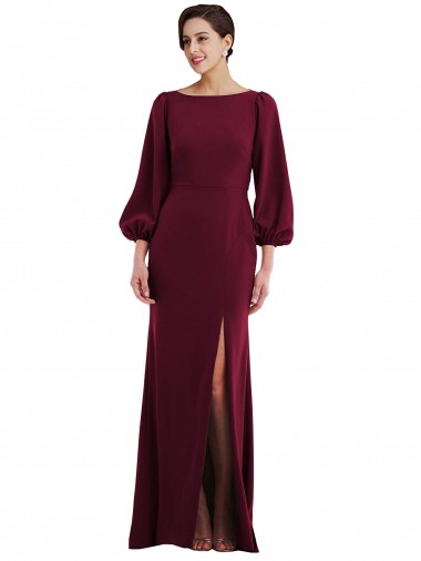 Stretch Crepe Open Back Long Bateau Neck Trumpet Formal Evening Gown / Prom Dress / Bridesmaid Dress Sudbury