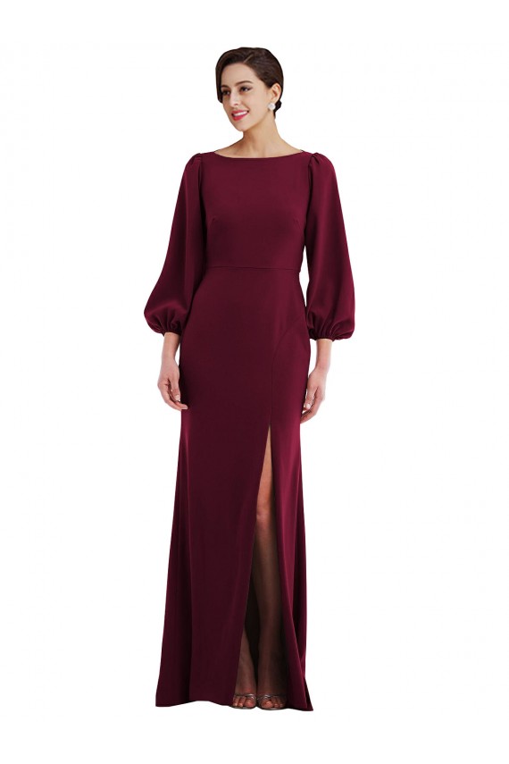 Stretch Crepe Open Back Long Bateau Neck Trumpet Formal Evening Gown / Prom Dress / Bridesmaid Dress Sudbury