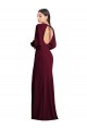 Stretch Crepe Open Back Long Bateau Neck Burgundy Gold Trumpet Formal Dress / Bridesmaid Dress Sudbury