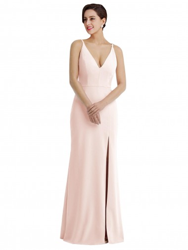 Stretch Crepe V-Back Long V-Neck Trumpet Formal Evening Gown / Prom Dress / Bridesmaid Dress Sudbury