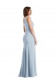 Stretch Crepe Long One Shoulder Light Sky Blue Trumpet Formal Evening Gown / Prom Dress / Bridesmaid Dress Sudbury