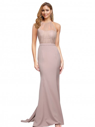 Stretch Crepe Sweep Train Sweetheart Sheath Formal Evening Gown / Prom Dress / Bridesmaid Dress Sudbury