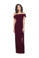 Stretch Crepe Low Back Long Off the Shoulder Sheath Formal Evening Gown / Prom Dress / Bridesmaid Dress Sudbury