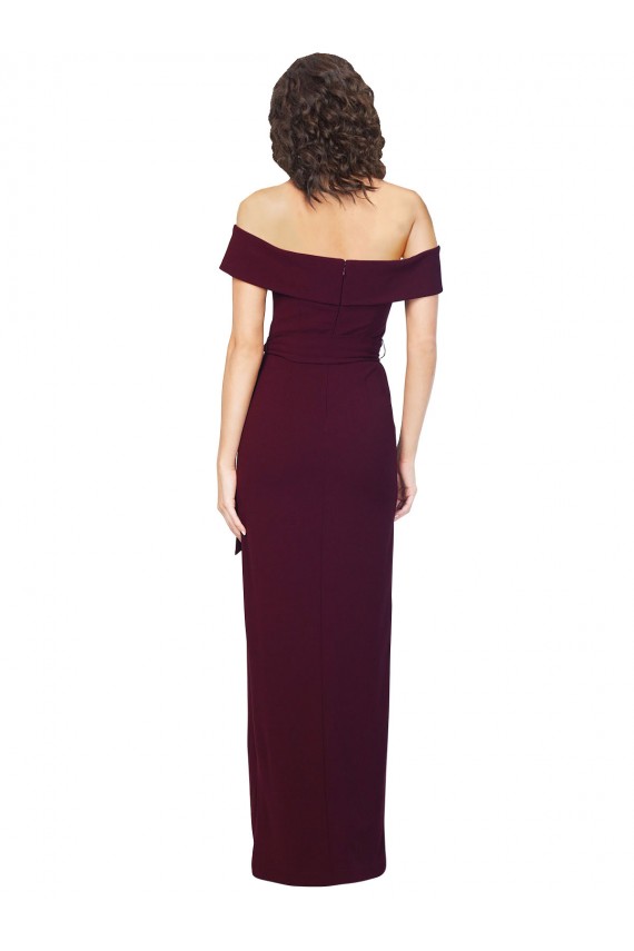 Stretch Crepe Low Back Long Off the Shoulder Sheath Formal Evening Gown / Prom Dress / Bridesmaid Dress Sudbury