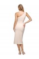 Stretch Crepe Midi Length One Shoulder Nude Sheath Formal Evening Gown / Prom Dress / Bridesmaid Dress Sudbury