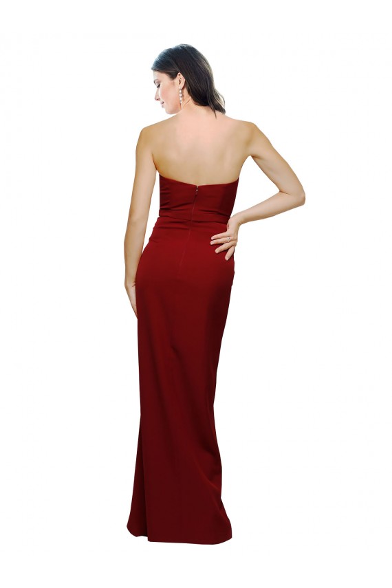 Stretch Crepe Low Back Long Sweetheart Sheath Bridesmaid Dress / Evening Dress Sudbury