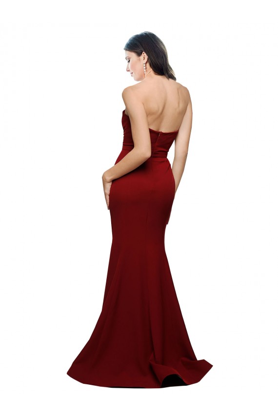 Stretch Crepe Low Back Long Sweetheart Sheath Formal Evening Gown / Prom Dress / Bridesmaid Dress Sudbury