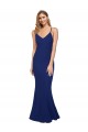 Stretch Crepe Low Back Long V-Neck Sheath Formal Dress / Bridesmaid Dress Sudbury