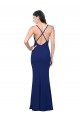 Stretch Crepe Low Back Long V-Neck Sheath Formal Dress / Bridesmaid Dress Sudbury