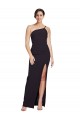 Stretch Crepe Long One Shoulder Black Sheath Formal Evening Gown / Prom Dress / Bridesmaid Dress Sudbury