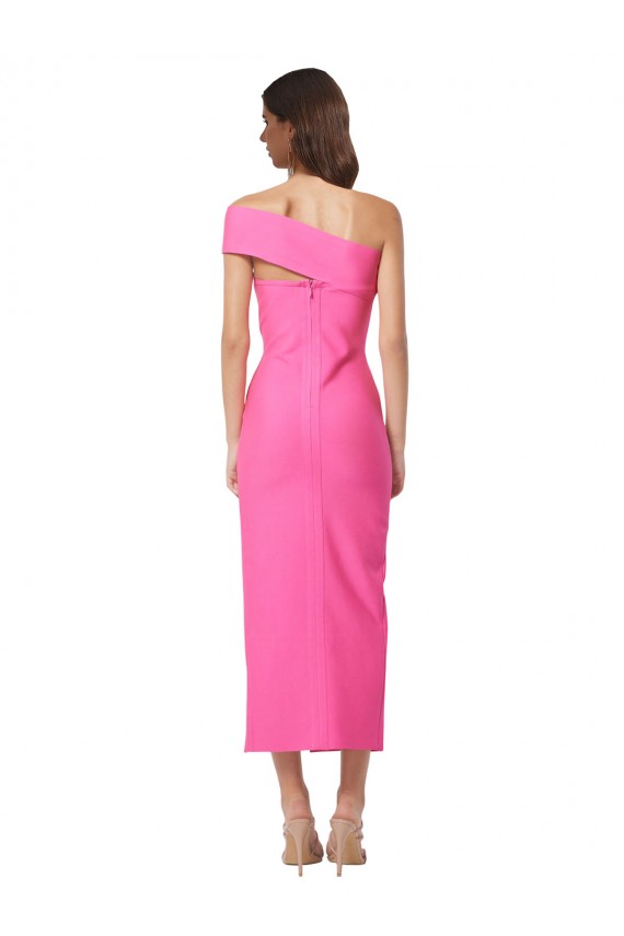 Stretch Crepe Midi Length One Shoulder Sheath Evening Gown / Prom Dress / Bridesmaid Dress Sudbury