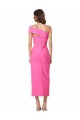 Stretch Crepe Midi Length One Shoulder Sheath Evening Gown / Prom Dress / Bridesmaid Dress Sudbury