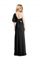 Stretch Crepe Flutter Sleeves One Shoulder Black Sheath Formal Evening Gown / Prom Dress / Bridesmaid Dress Sudbury
