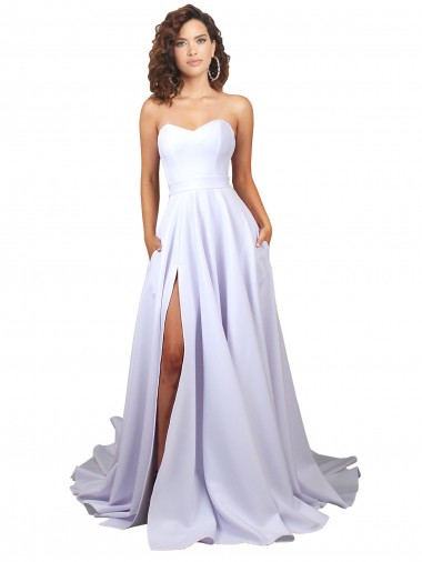 Stretch Crepe Long Sweetheart A-Line Beach Wedding Dress Sudbury
